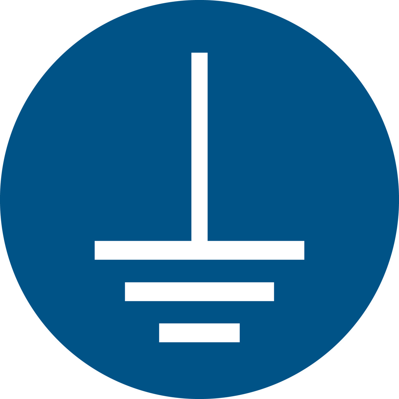 Safety Sign Connect an Earth Terminal to the Ground, 100 mm