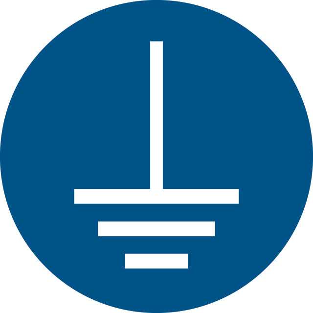 Pictogram bordje Aarding verplicht, 300 mm