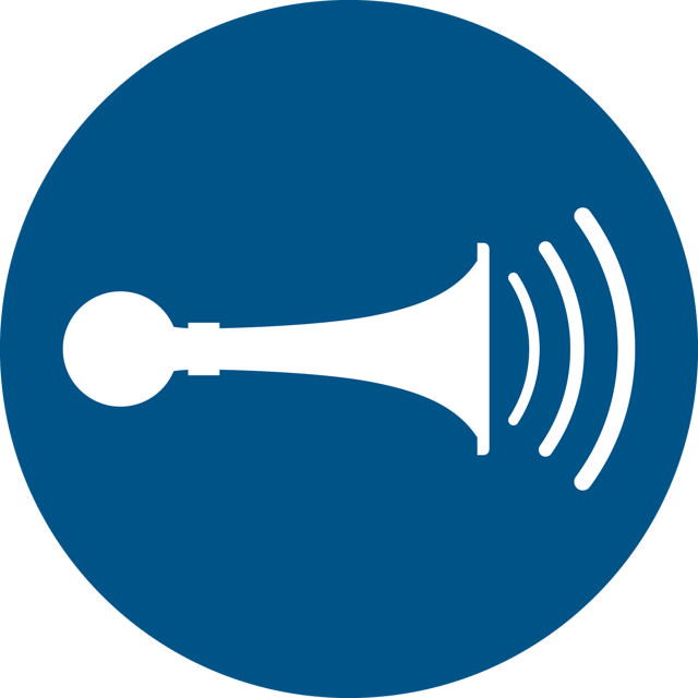 Piktogramm-Zeichen Akustisches Signal benutzen, 100 mm