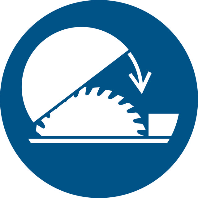 Sikkerhedsskilt Brug Bordrundsav Justerbar Beskyttelse, 100 mm