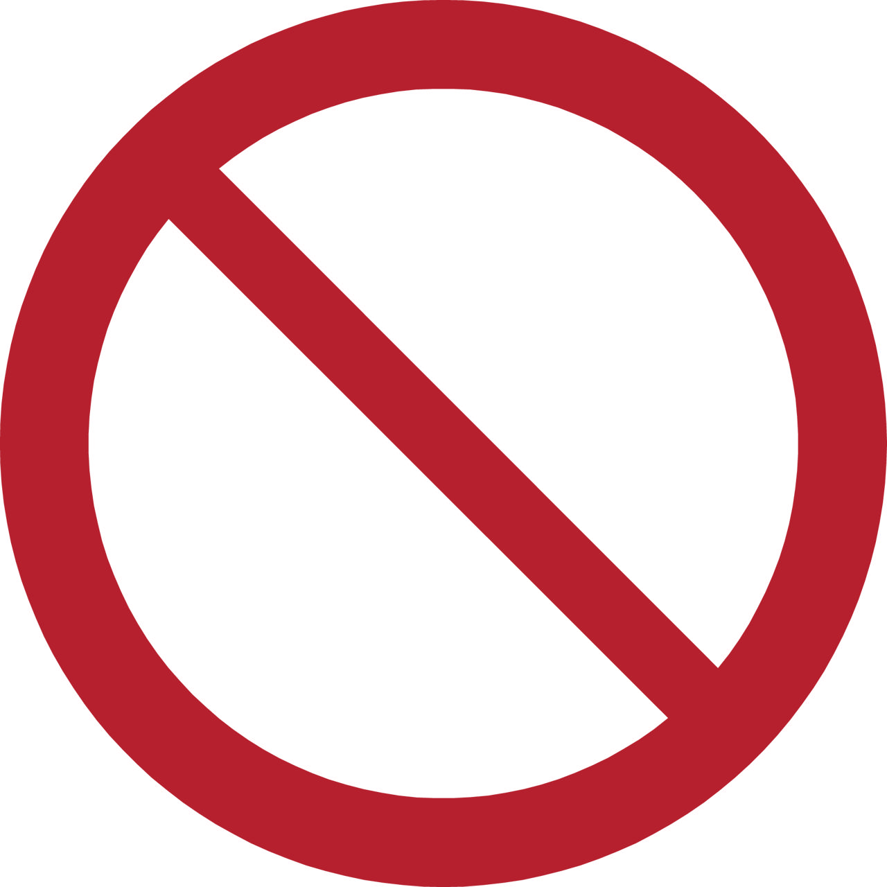 Pictogram bordje Algemeen verbod, 200 mm