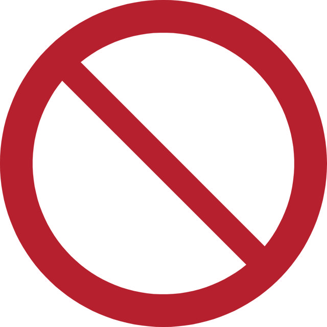 Pictogram bordje Algemeen verbod, 300 mm