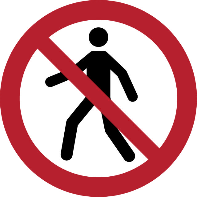 Pictogram bordje Geen doorgang, 100 mm