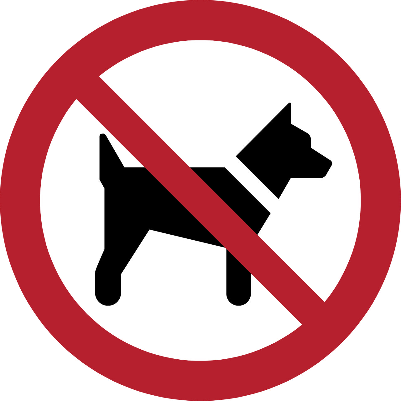 Pictogram bordje Honden niet toegestaan, 100 mm