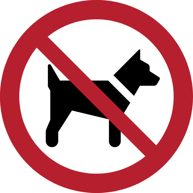 Pictogram bordje Honden niet toegestaan, 100 mm