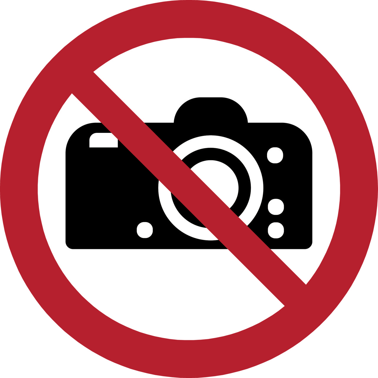 Pictogram bordje Fotografie verboden, 100 mm