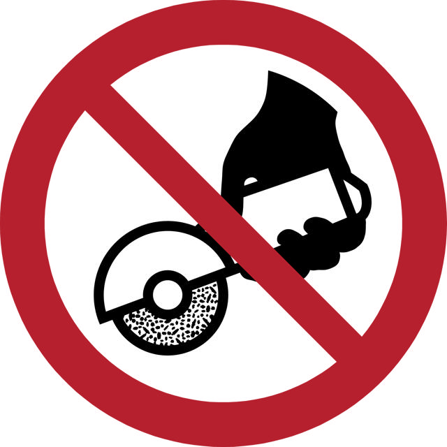 Säkerhetsskylt Använd inte med handhållen slipmaskin, 200 mm