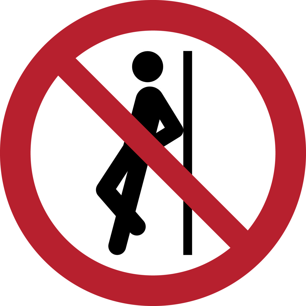 Piktogramm-Zeichen Anlehnen verboten, 300 mm