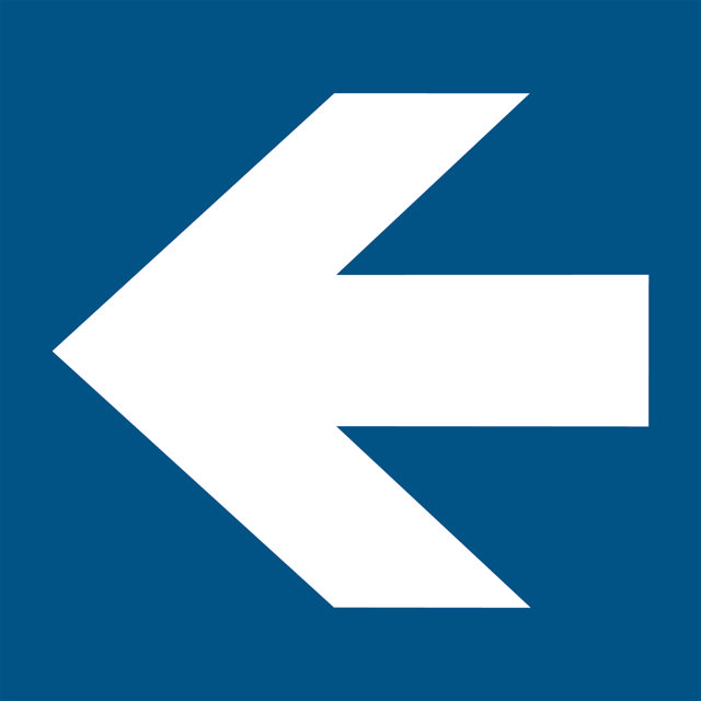 Pil til venstre-skilt, 200 x 200 mm