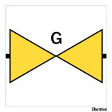 Gaskopplingsskylt, 100 x 100 mm