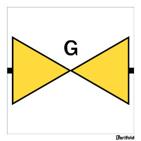 Gaskopplingsskylt, 100 x 100 mm