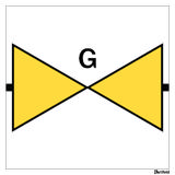 Gaskopplingsskylt, 150 x 150 mm