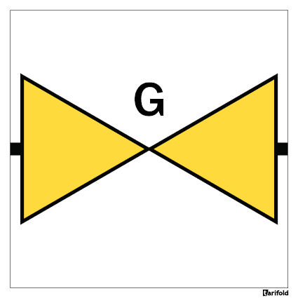 Gaskopplingsskylt, 150 x 150 mm