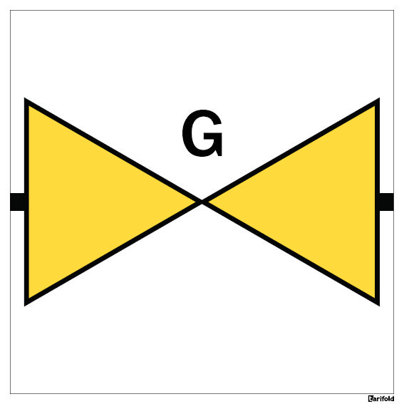 Gaskopplingsskylt, 200 x 200 mm