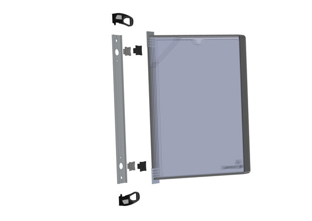 Tarifold Pro Väggdokumentvisningssystem, A4, 5 Lättlastade PP-fickor