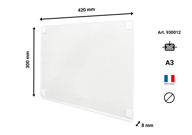 Zelfklevende acryl informatiehouder, permanent, A3