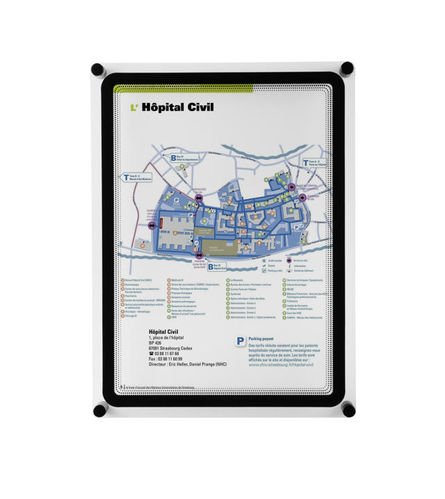 Acrylic wand informatiehouder met A4 magneto displayframe