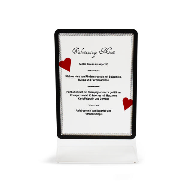 Expositor de sobremesa acrílico con marco Magneto A4, en forma de T, 2 caras, vertical