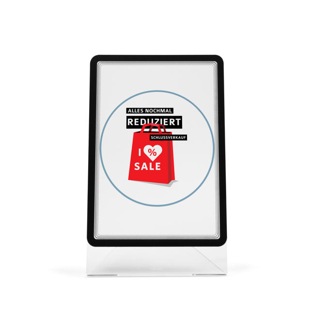 Acryl L-Ständer mit Magneto Inforahmen DIN A4