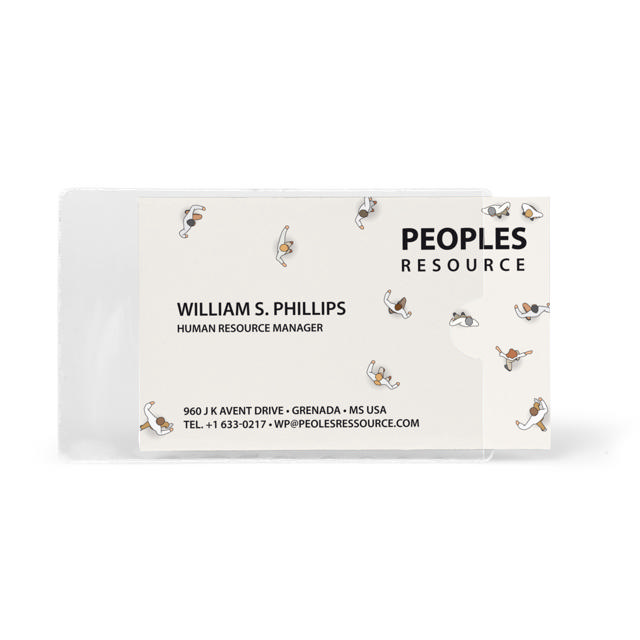 Funda autoadhesiva para tarjetas de visita, 95 x 60 mm, abertura lado corto