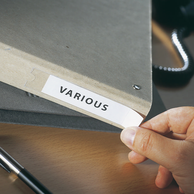 Selvklæbende etiketholder, permanent, 55 x 102 mm, med indsatser 