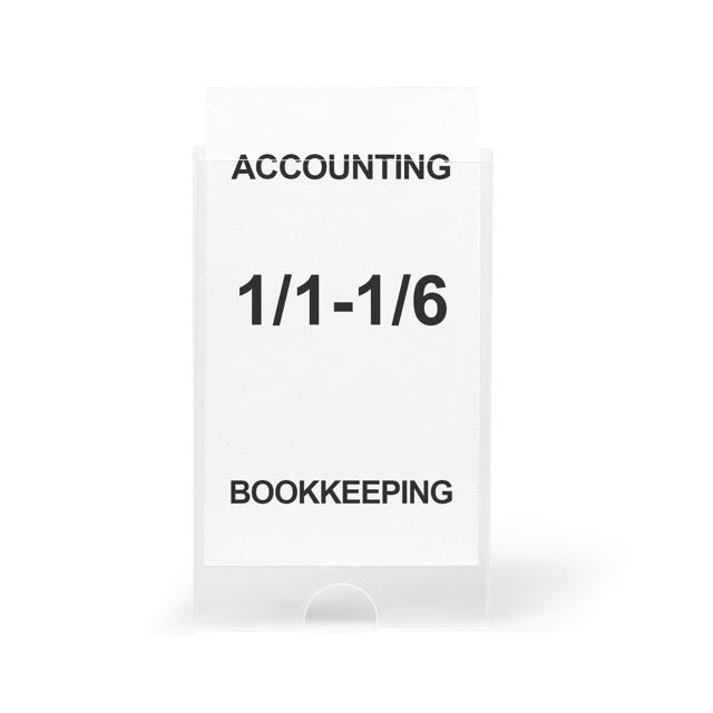 Selvklæbende etiketholder, permanent, 55 x 102 mm, med indsatser 