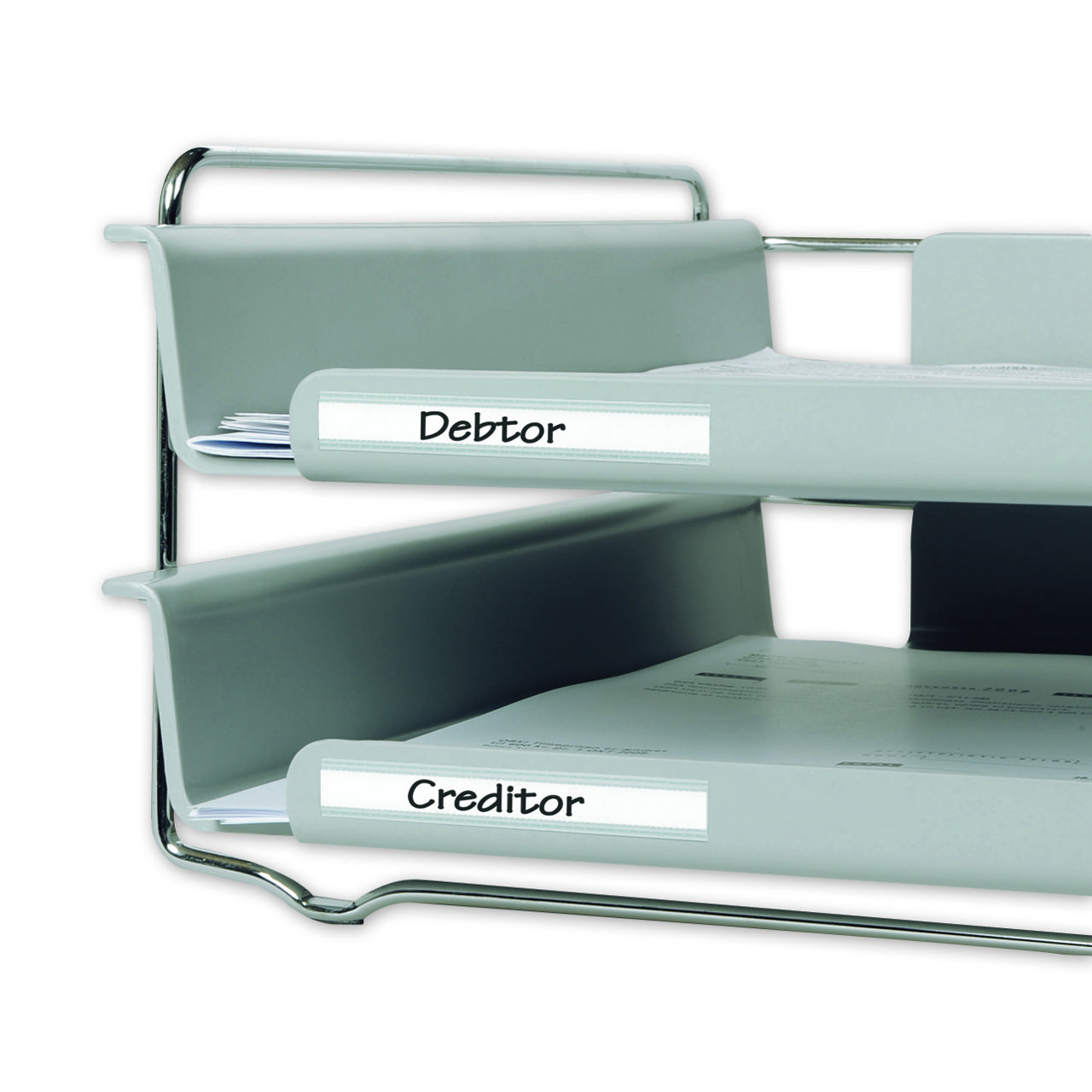 Självhäftande etikettfickor, permanent, 10 x 150 mm, med insats