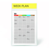 Itsekiinnittyvät kyltitaskut otsikolla, uudelleensijoitettavat, A4